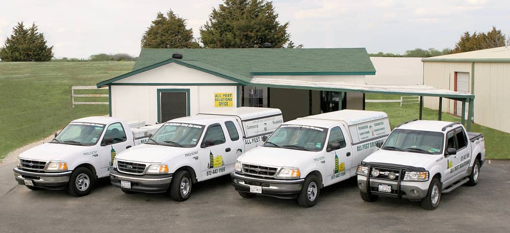 Vans Parked in front of All Pest Solutions Office